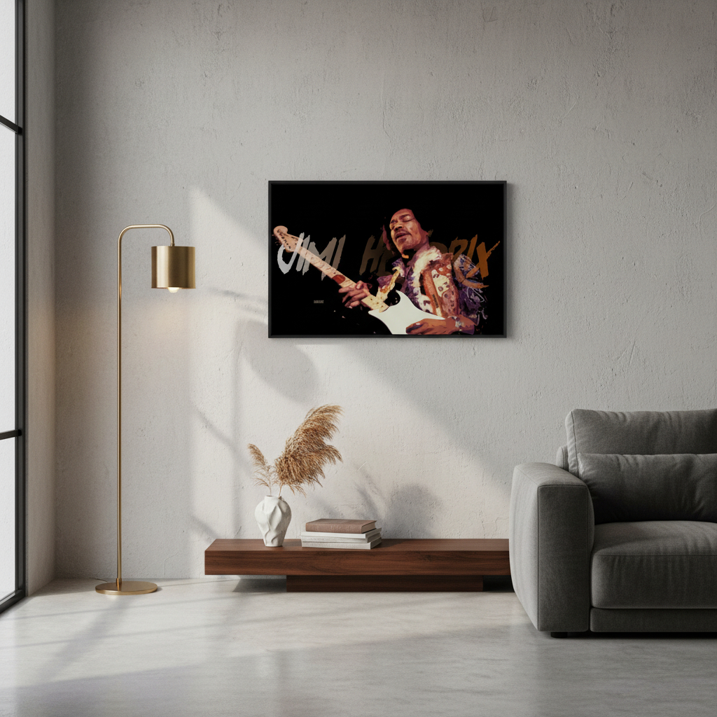 Cuadro 325 Jimi Hendrix 30x40 Mdf Memoestampados
