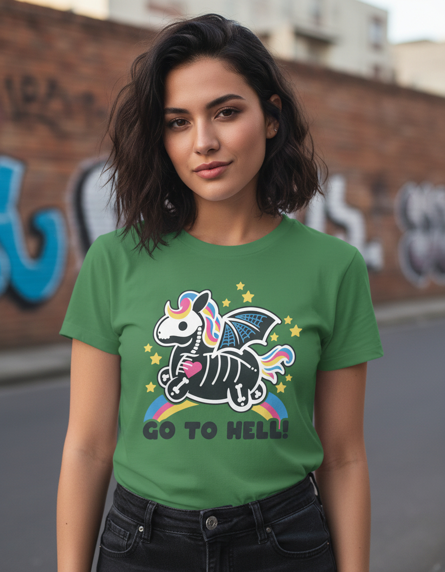 Remera: Go To Hell Kawai Memoestampados - Imagen 12