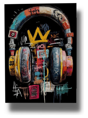 Cuadro Auricular Music King 605 50x70 Mdf Memoestampados