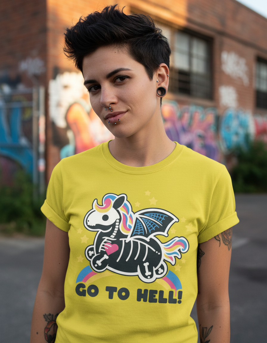 Remera: Go To Hell Kawai Memoestampados - Imagen 15