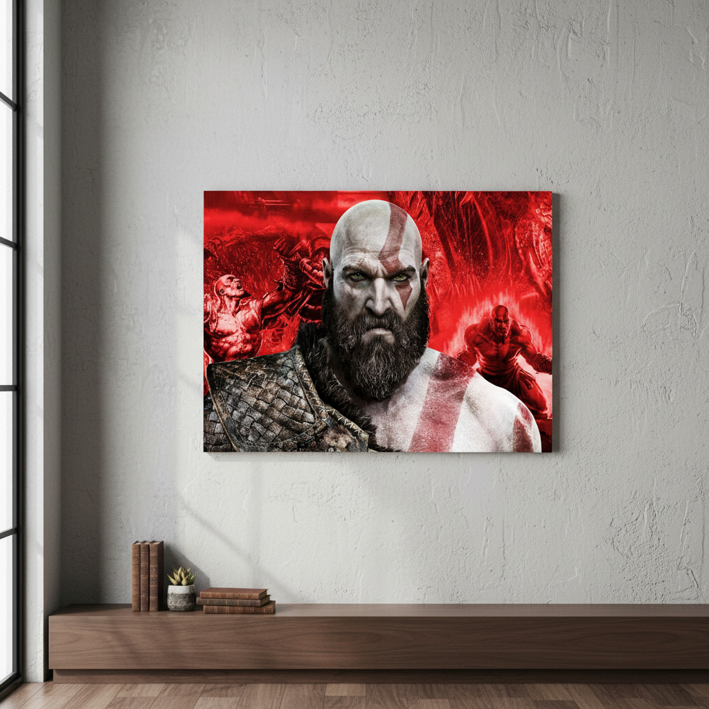 Cuadro 189 God Of War Kratos 30x40 Mdf Memoestampados - Imagen 2