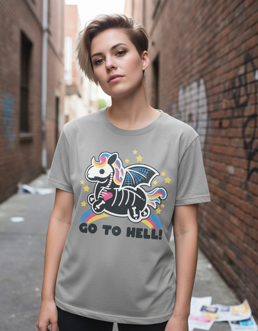 Remera: Go To Hell Kawai Memoestampados - Imagen 18