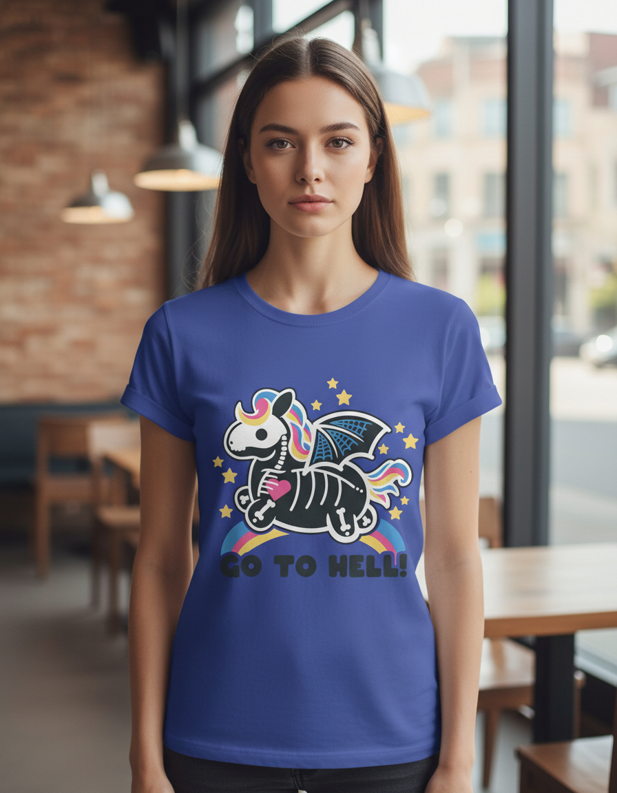 Remera: Go To Hell Kawai Memoestampados - Imagen 6