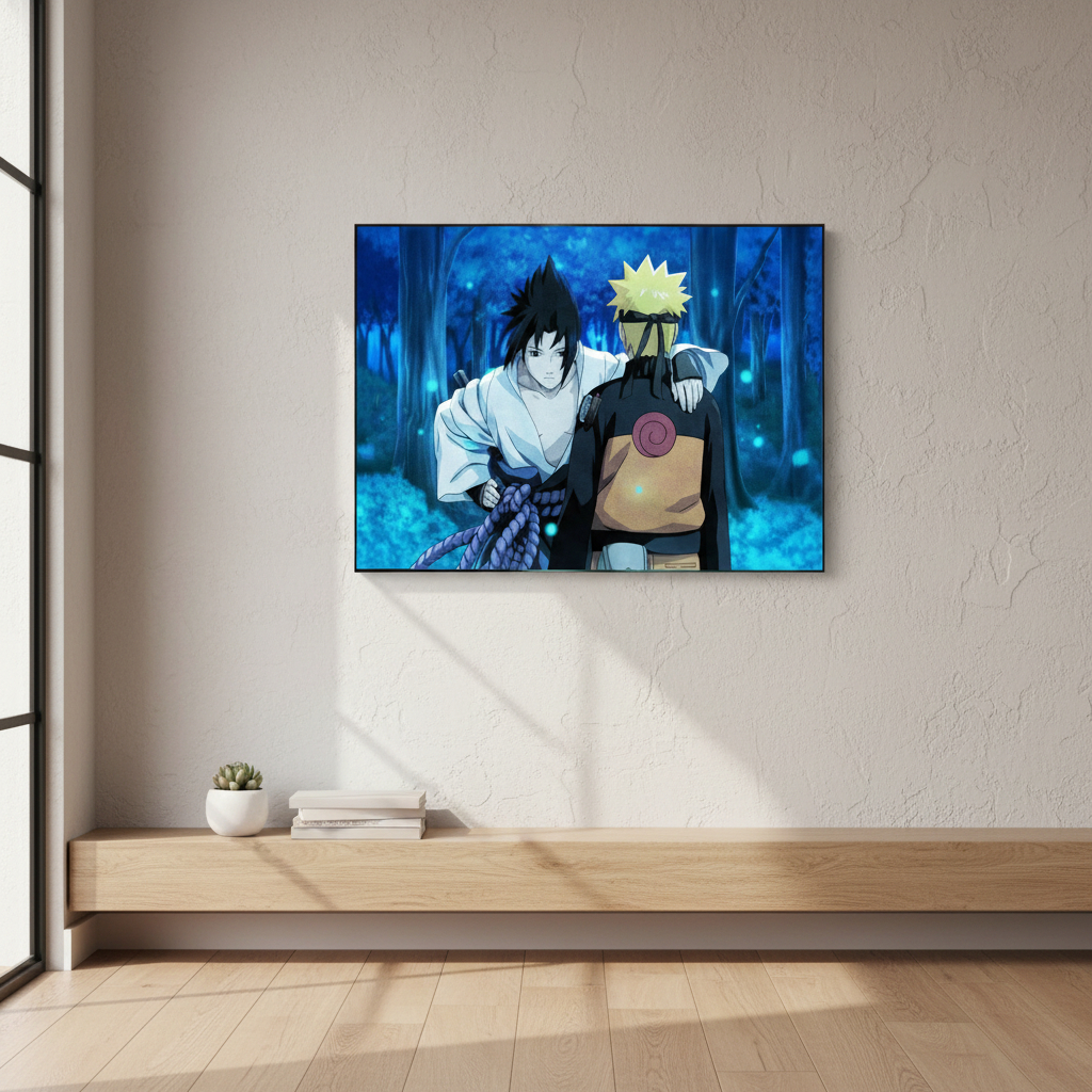 Cuadro Uchiha Sasuke Naruto 53 50x70 Mdf Memoestampados - Imagen 2