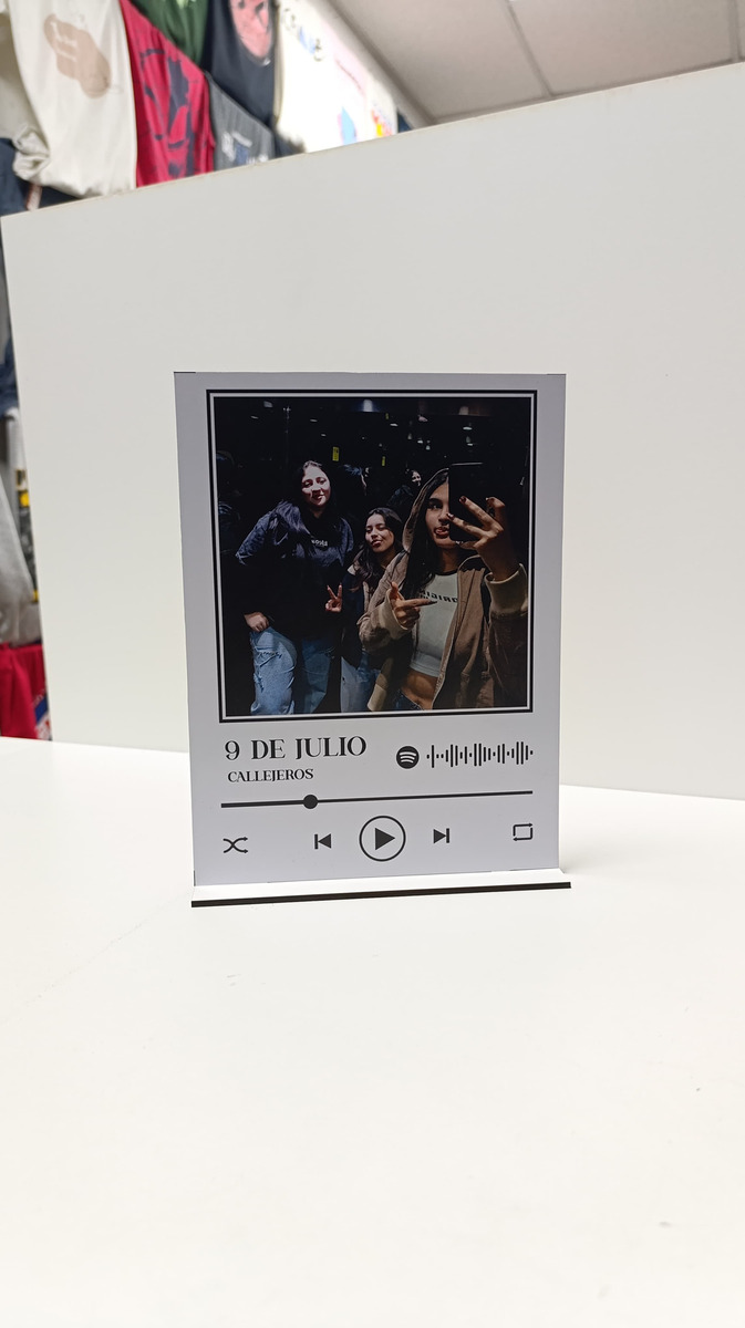 Cuadro Vinilo Spotify O Collage Con Foto Y Base Madera - Imagen 4