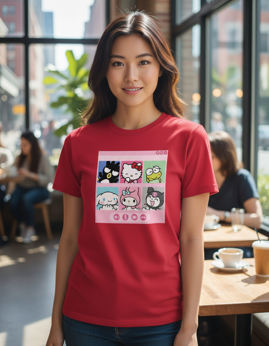 Remera: Hello Kitty Y Sus Amigos Memoestampados - Imagen 7