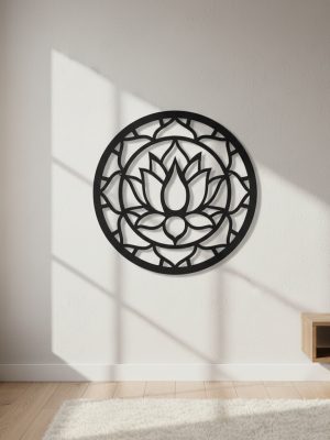 Cuadro Madera Calada 3mm Mandala 10 35x35cm