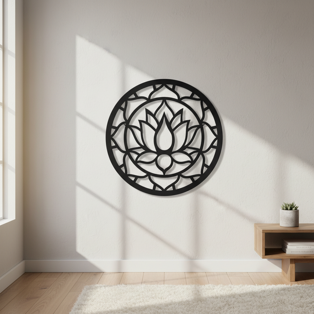 Cuadro Madera Calada 3mm Mandala 10 35x35cm