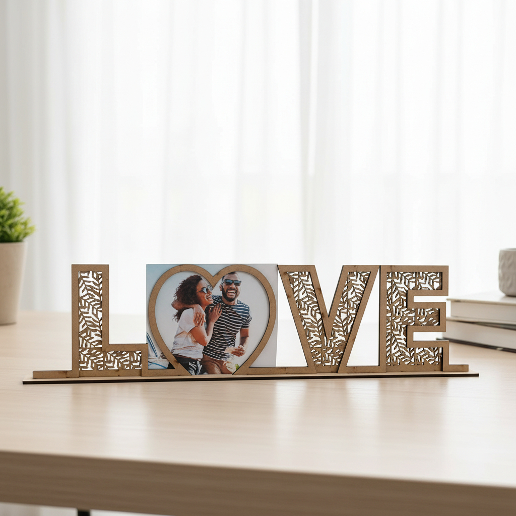 Cartel Mdf Love San Valentín Memoestampados 50x12 Cm