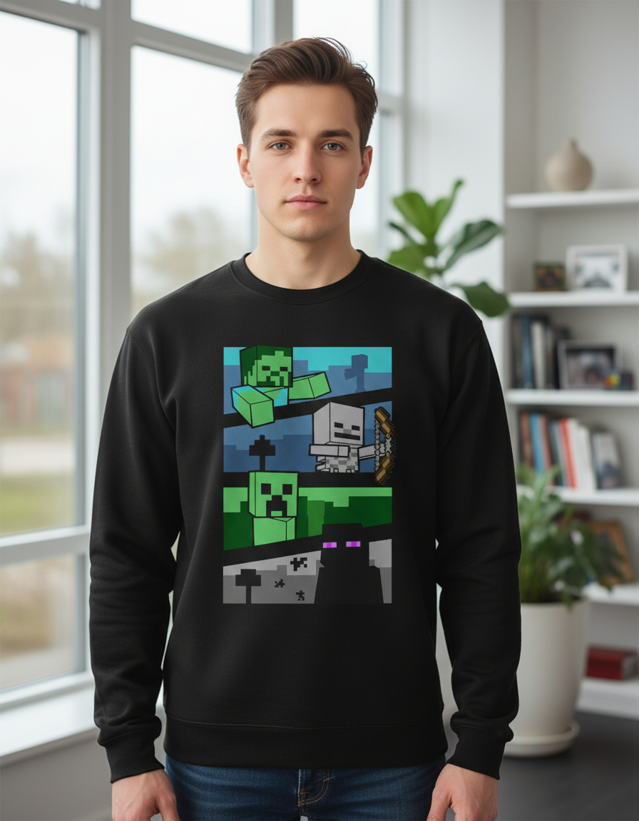 Buzo Minecraft Personajes Memoestampados - Imagen 3