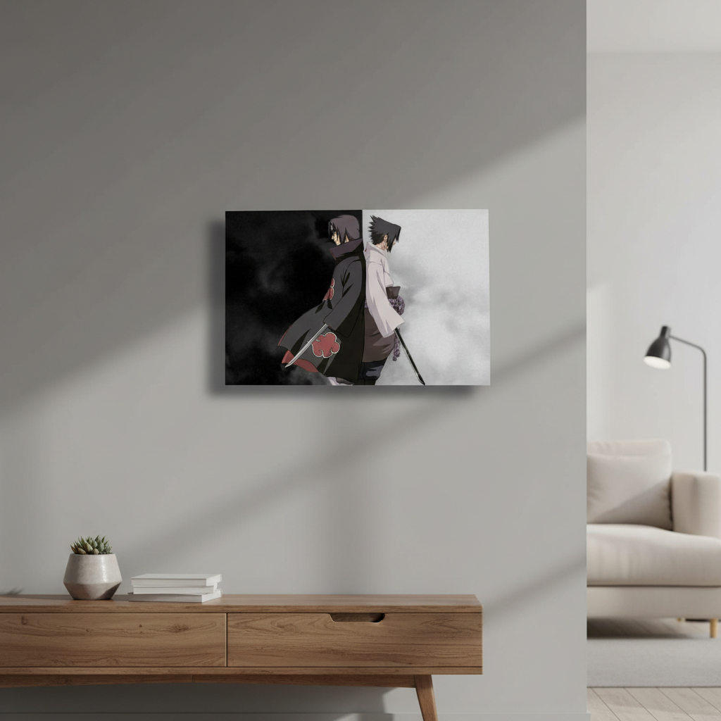 Cuadro Naruto Uchiha Susuke Shippu 60 50x70 Mdf Memoestampad - Imagen 2