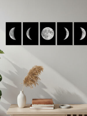 Cuadros Fases Lunares Mdf 3mm 30x20 Cada Pieza