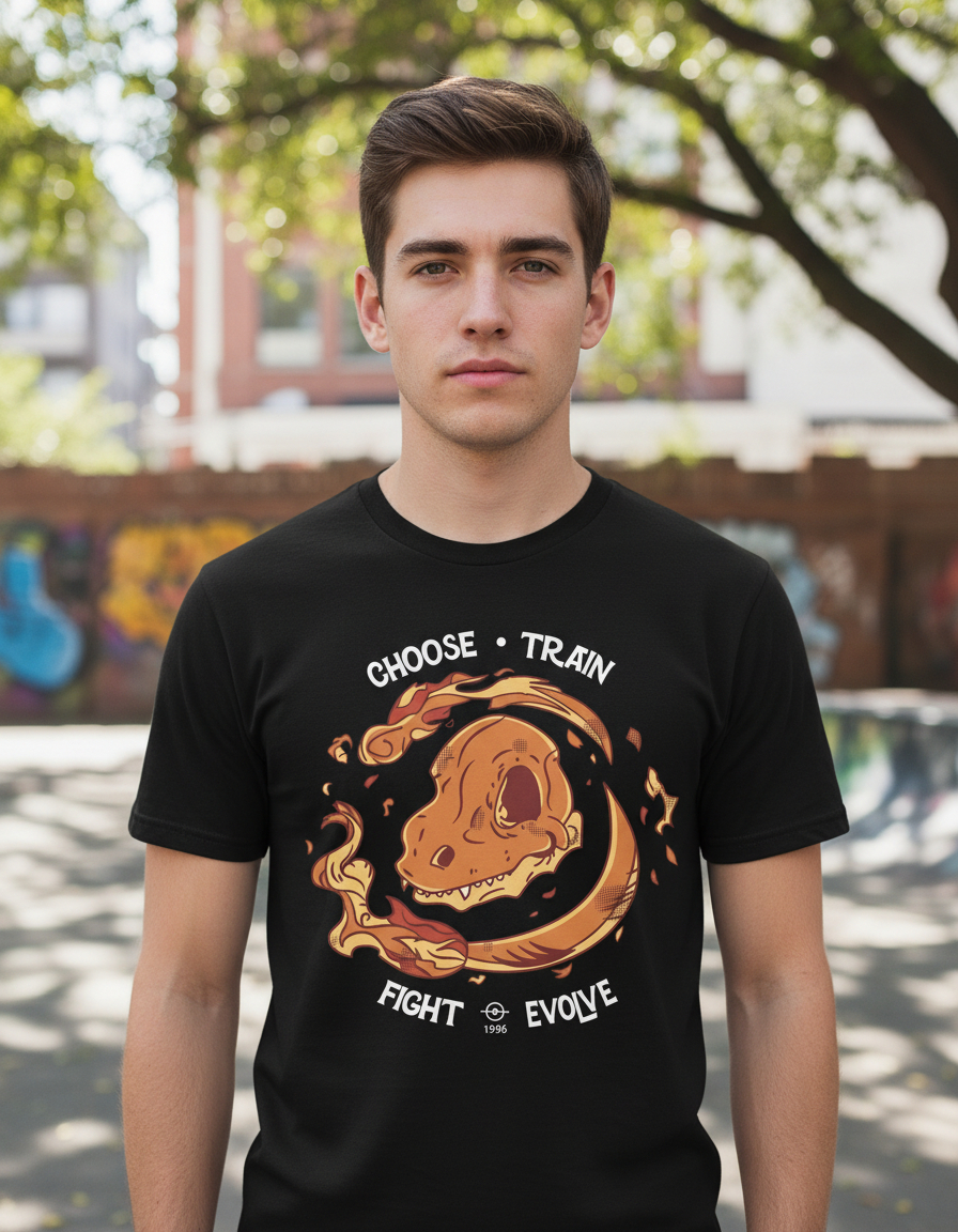 Remera: Charmander Skull Memoestampados