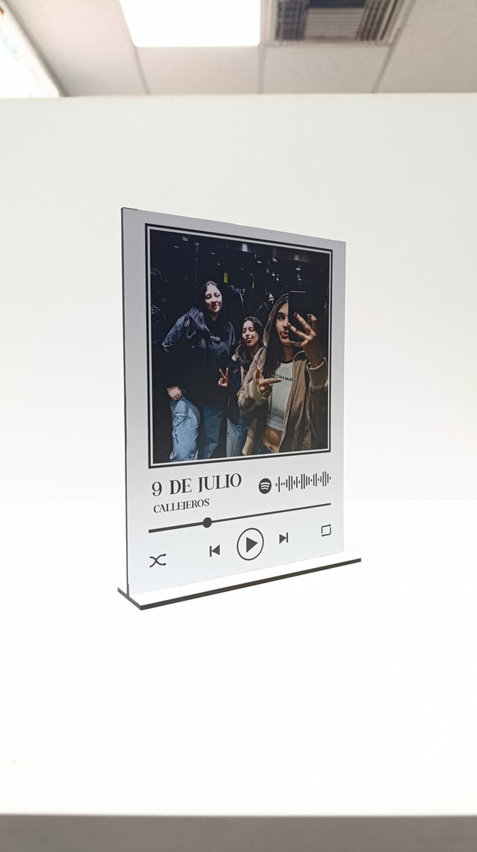 Cuadro Vinilo Spotify O Collage Con Foto Y Base Madera - Imagen 3