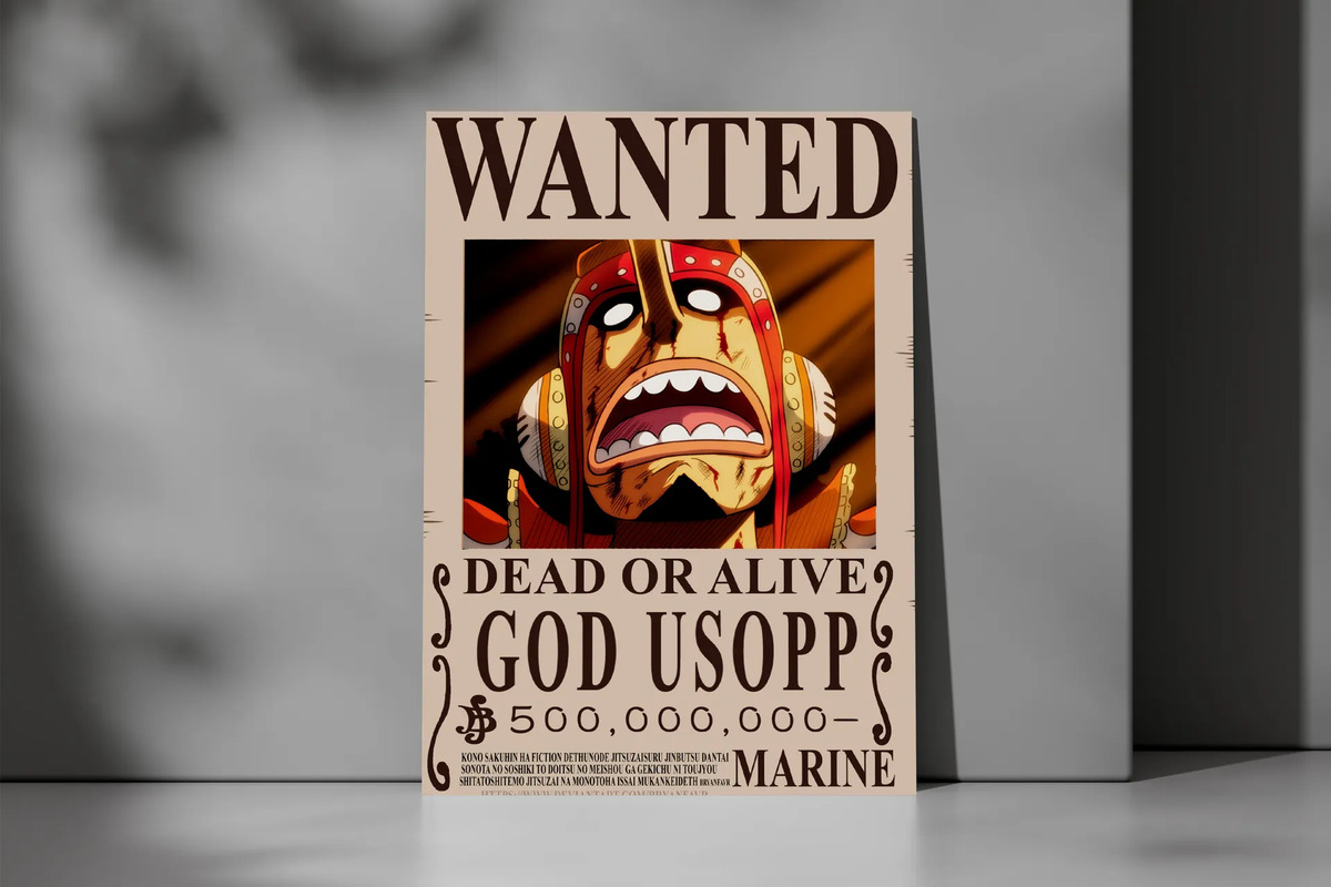 Cuadro 635 Usopp Wanted One Piece 70x100 Mdf Memoestampados - Imagen 3