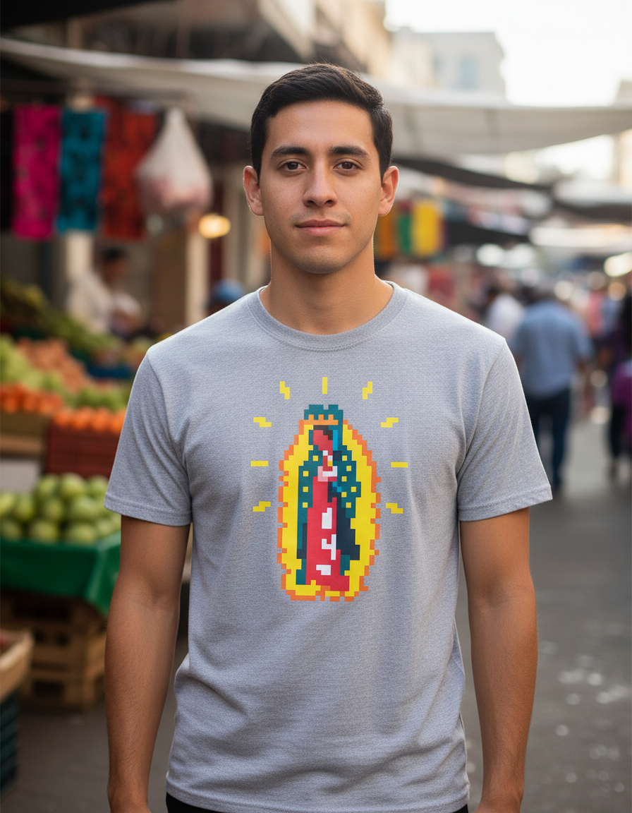 Remera: Virgen De Guadalupe Pixel Memoestampados - Imagen 18