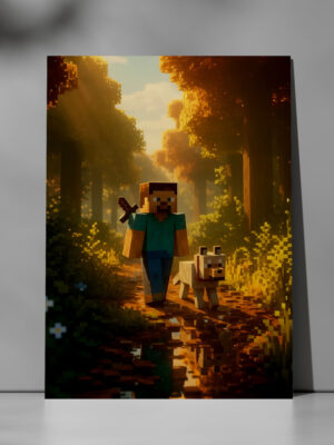 Cuadro 621 Minecraft Steve 40x53 Mdf Memoestampados