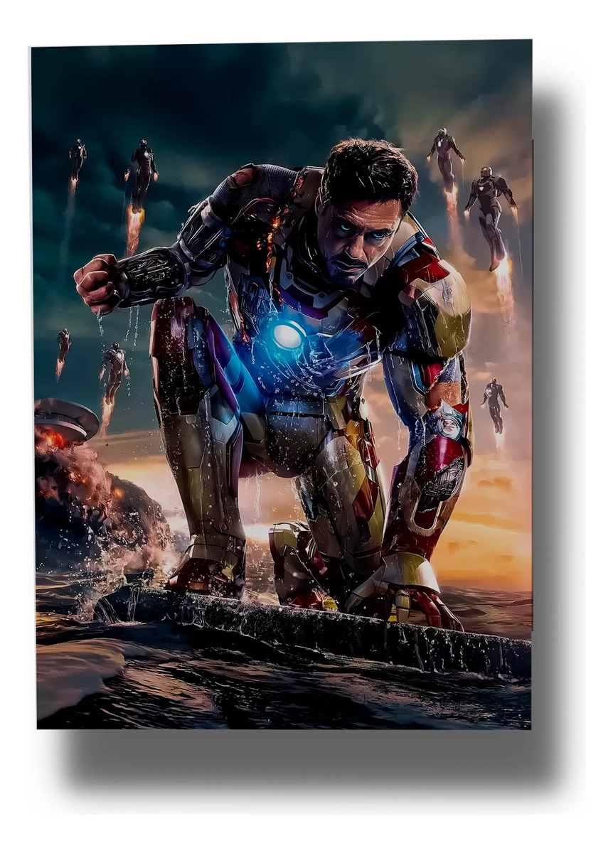 Cuadro 637 Iron Man 50x70 Mdf Memoestampados