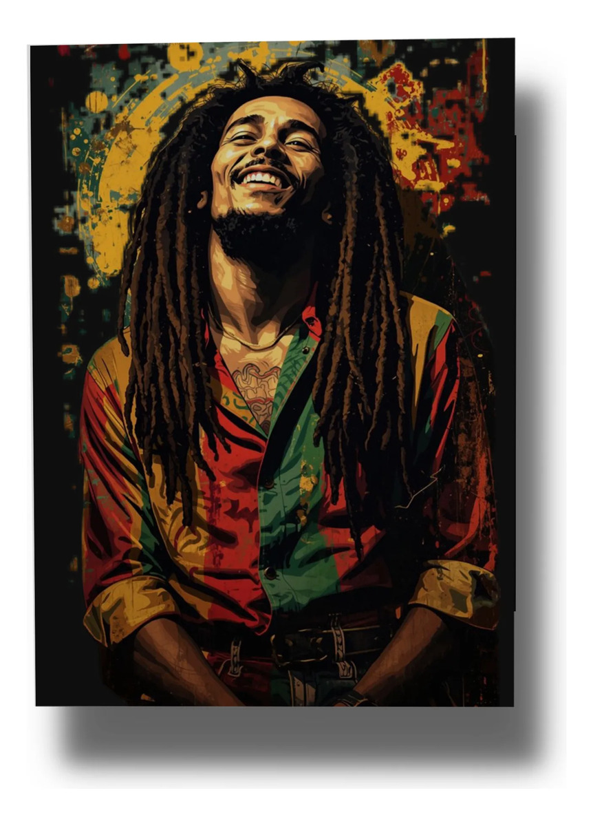 Cuadro 654 Bob Marley Reggae 50x70 Mdf Memoestampados