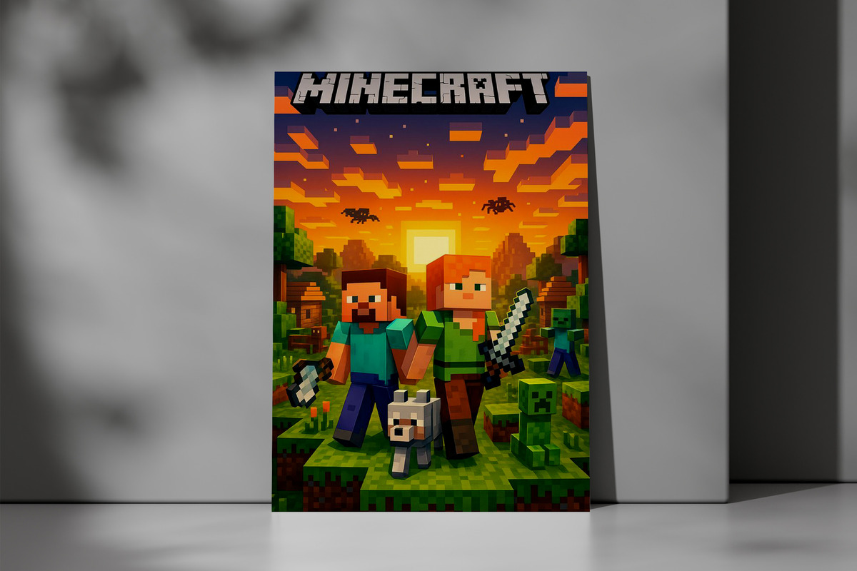 Cuadro 623 Minecraft 70x100 Mdf Memoestampados - Imagen 4
