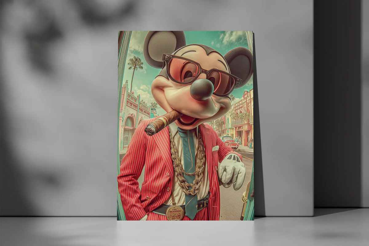 Cuadro 664 Gangsta Mickey 40x30 Mdf Memoestampados - Imagen 3