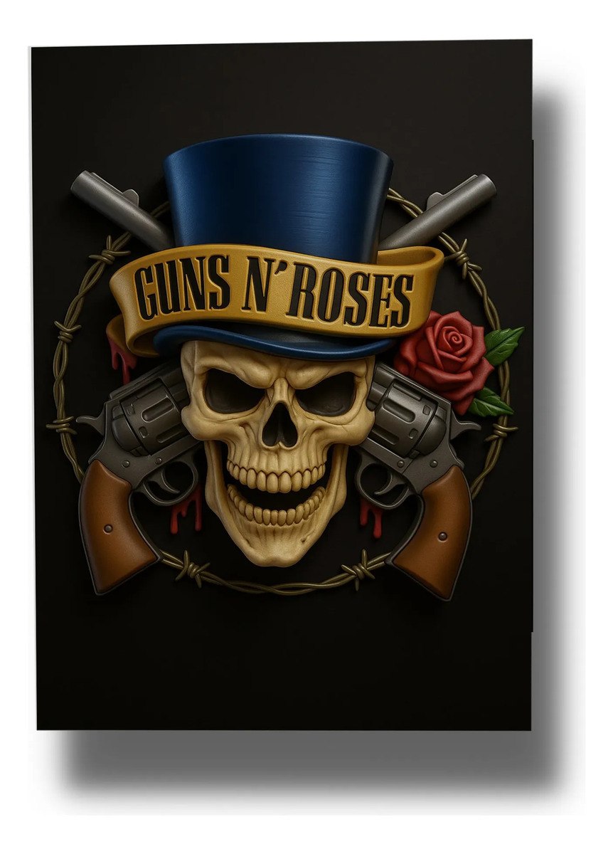Cuadro 769 Guns And Roses 40x53 Mdf Memoestampados