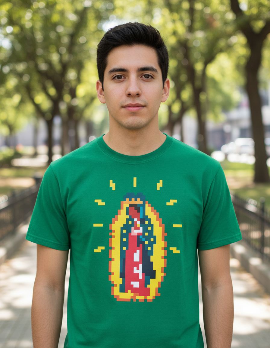 Remera: Virgen De Guadalupe Pixel Memoestampados - Imagen 24