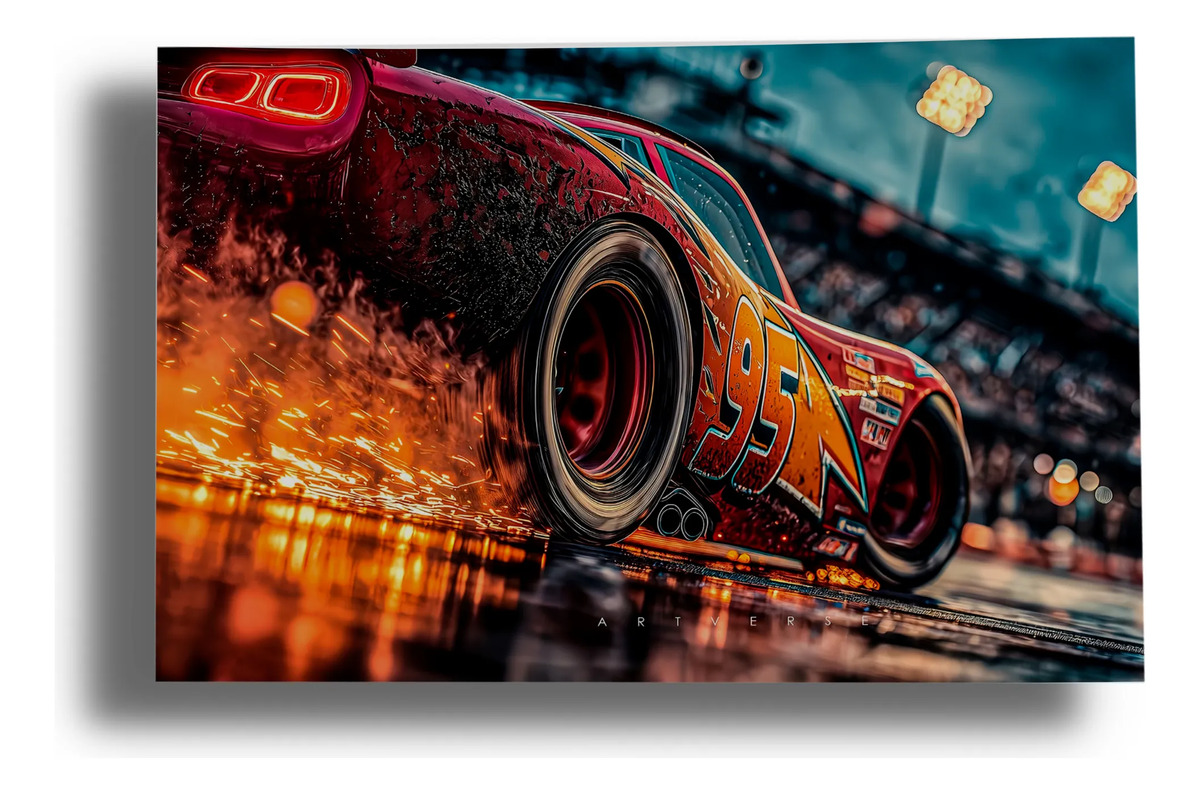 Cuadro 644 Rayo Mcqueen 50x70 Mdf Memoestampados