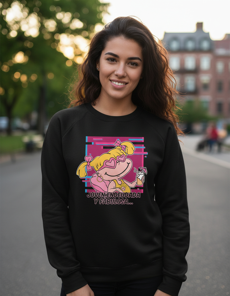 Buzo Joven Endeudada Y Fabulosa Memoestampados