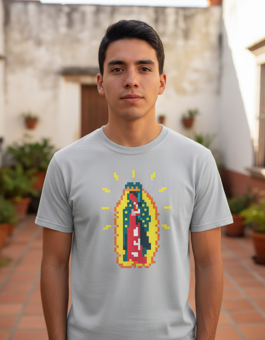 Remera: Virgen De Guadalupe Pixel Memoestampados - Imagen 12