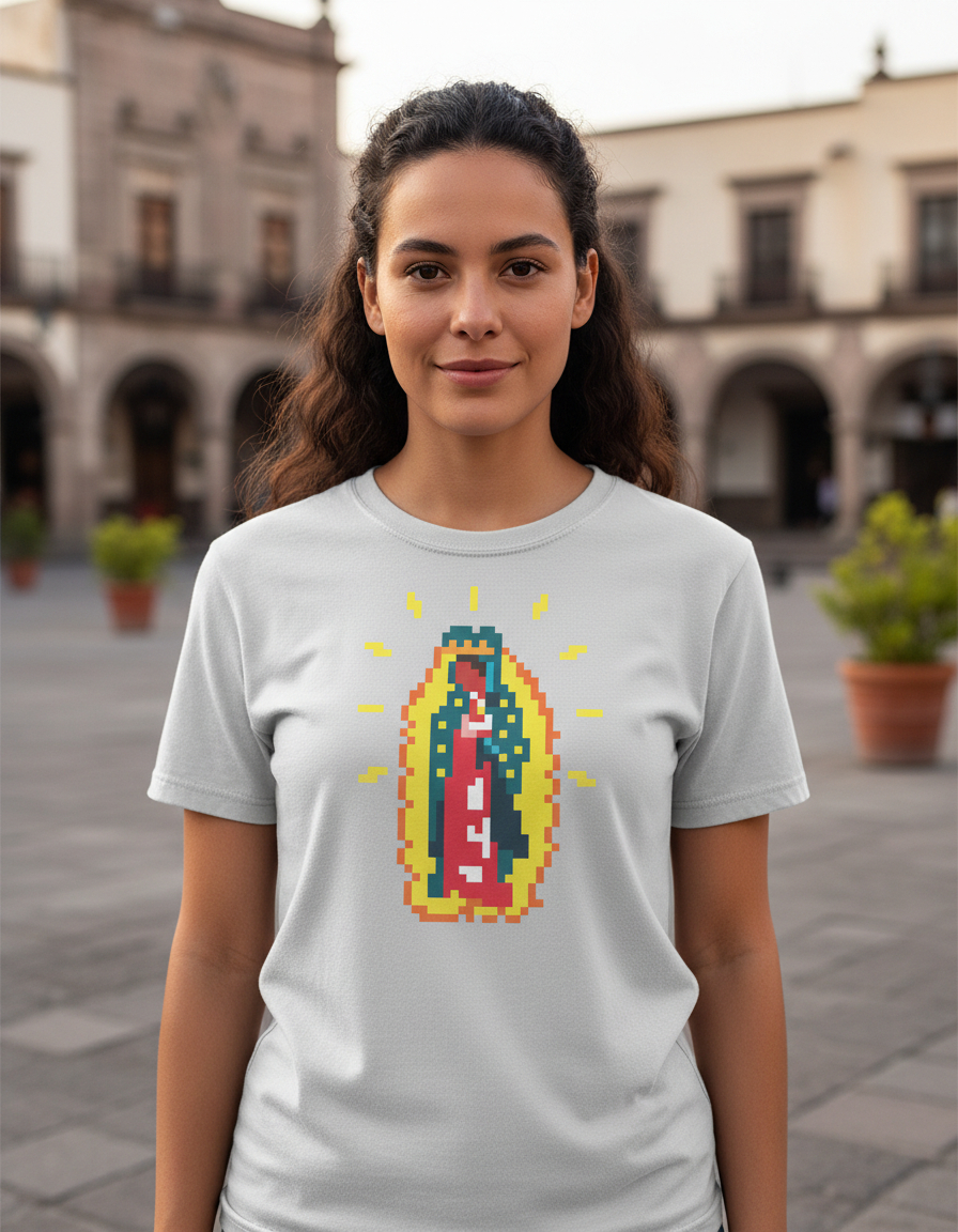 Remera: Virgen De Guadalupe Pixel Memoestampados - Imagen 14