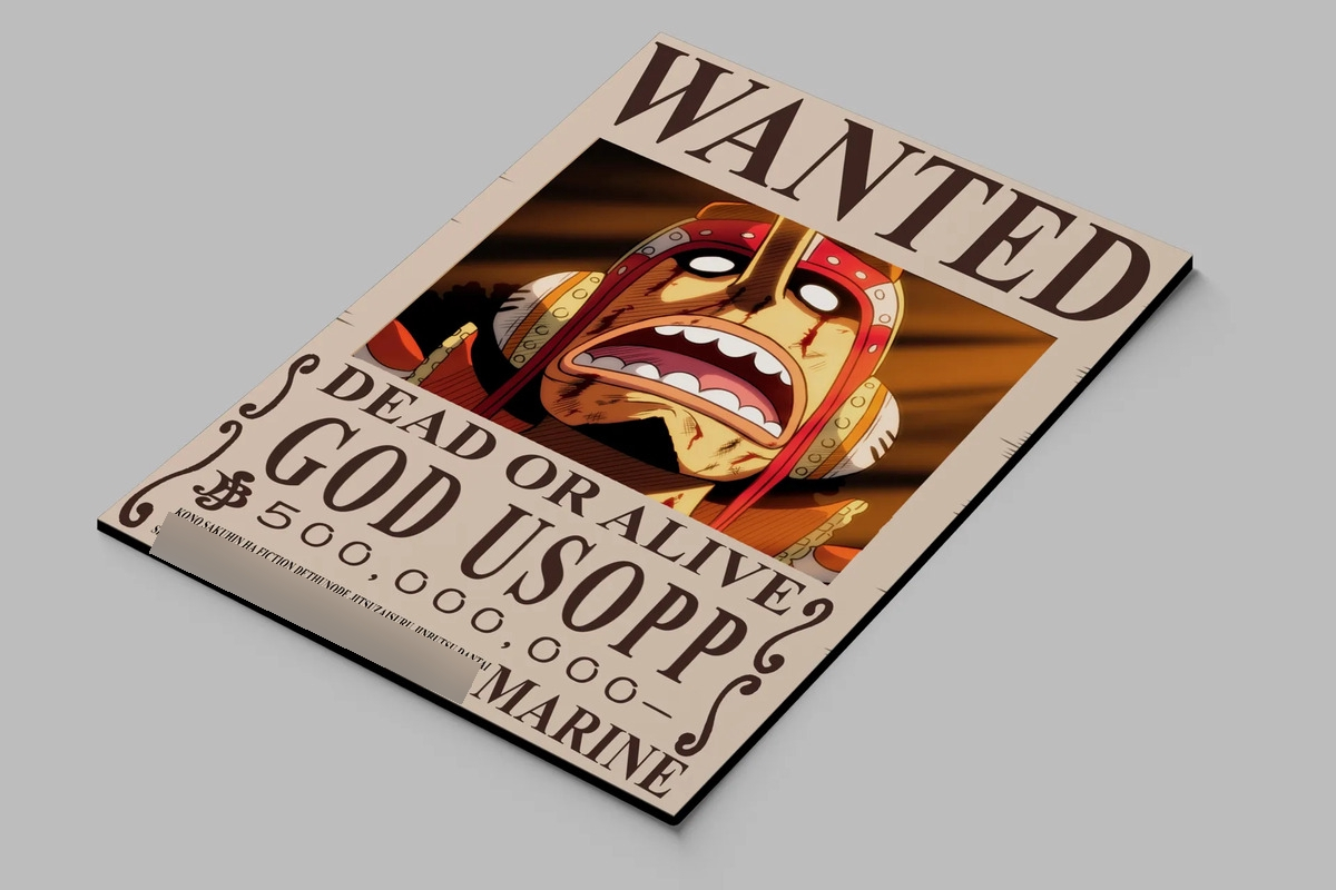 Cuadro 635 Usopp Wanted One Piece 70x100 Mdf Memoestampados - Imagen 2