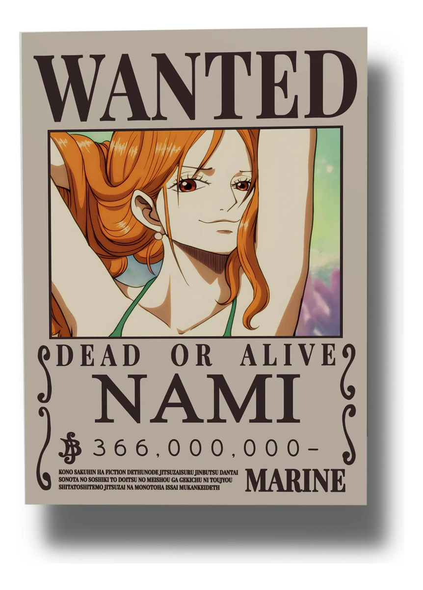 Cuadro 631 Nami Wanted 50x70 Mdf Memoestampados