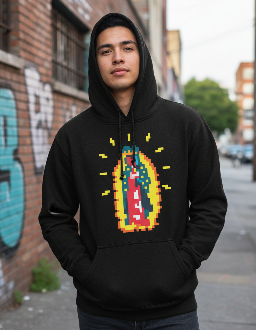 Canguro Virgen De Guadalupe Pixel Memoestampados - Imagen 3