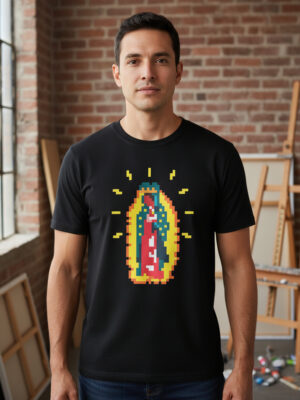 Remera: Virgen De Guadalupe Pixel Memoestampados