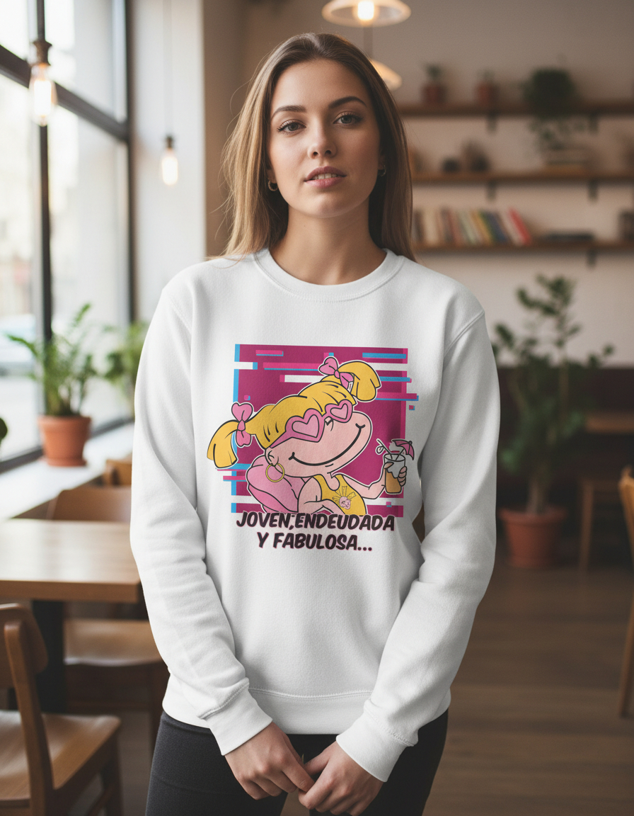 Buzo Joven Endeudada Y Fabulosa Memoestampados - Imagen 7