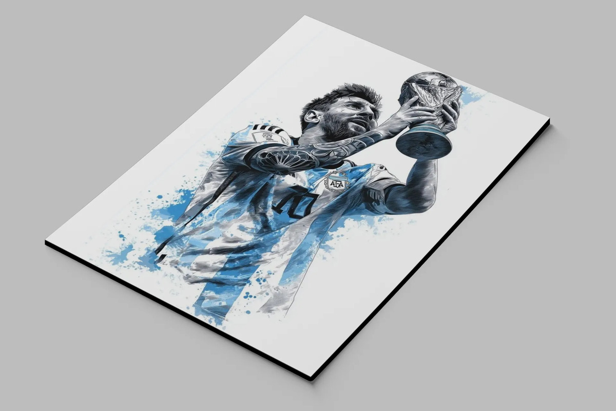 Cuadro 653 Messi Campeon 40x30 Mdf Memoestampados - Imagen 2