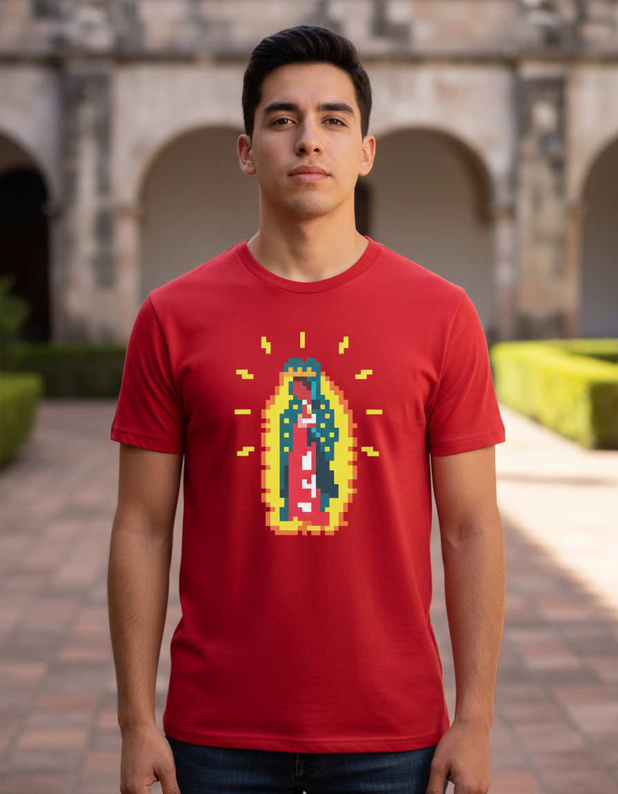 Remera: Virgen De Guadalupe Pixel Memoestampados - Imagen 22