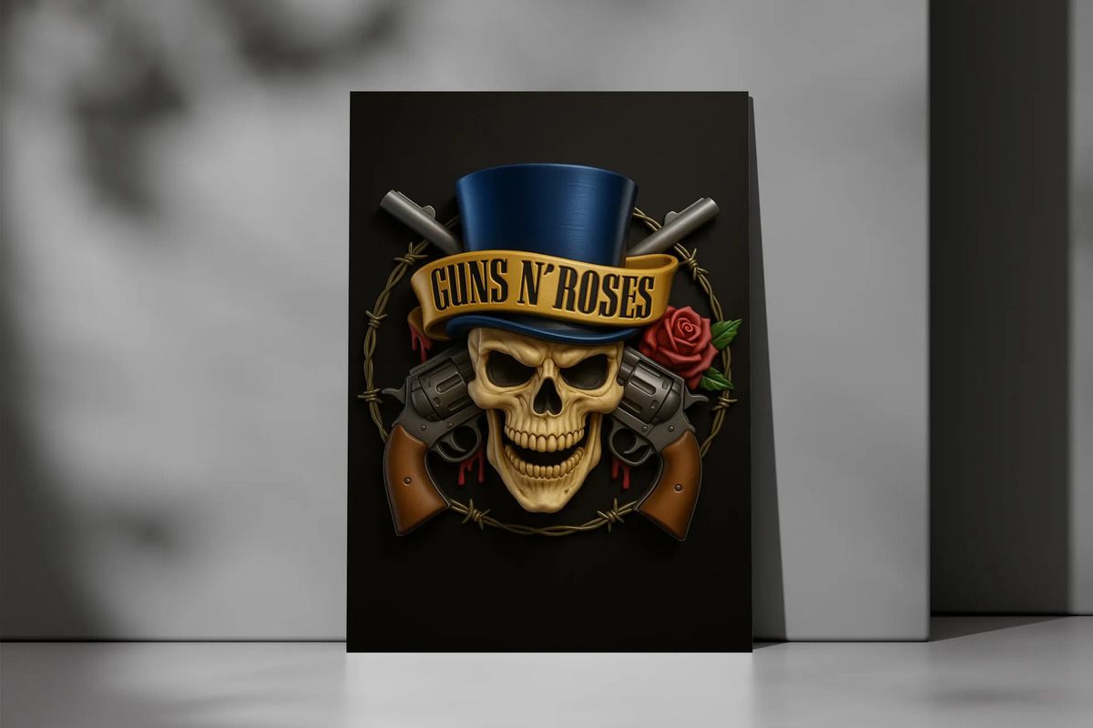 Cuadro 769 Guns And Roses 40x53 Mdf Memoestampados - Imagen 3