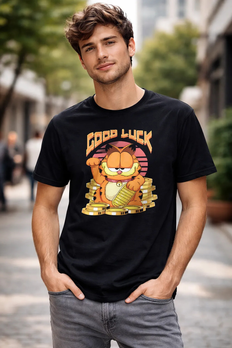 Remera: Good Luck Garfield Memoestampados