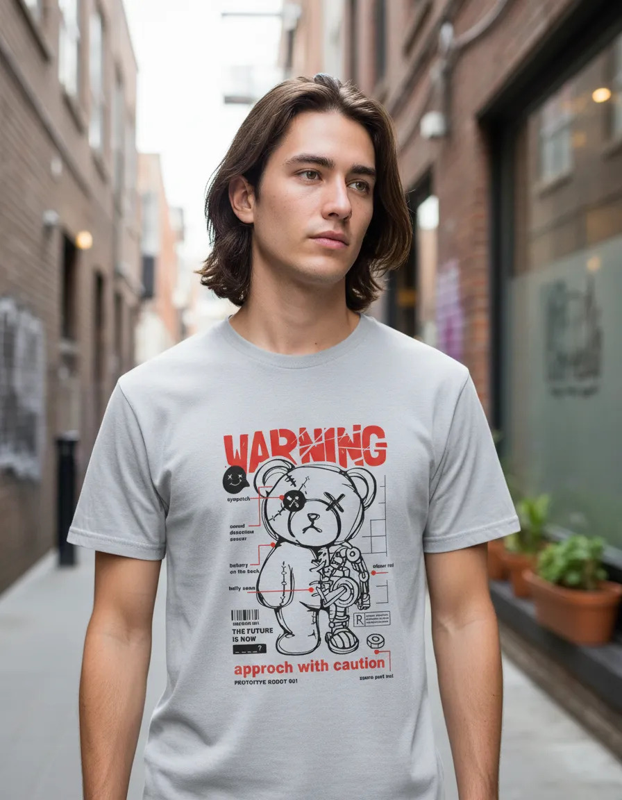 Remera: Osito Warning Memoestampados