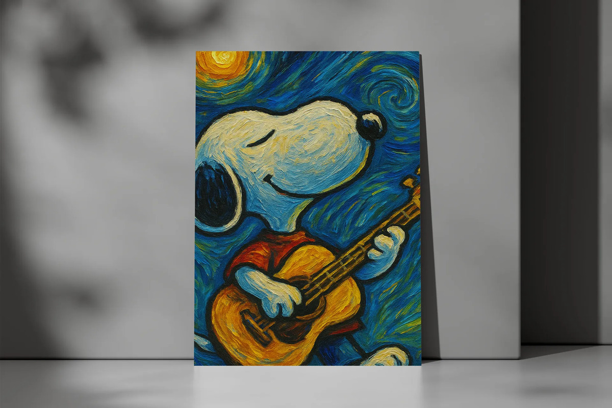 Cuadro Snoopy Noche Estrellada 694 70x100 Mdf Memoestampados - Imagen 3