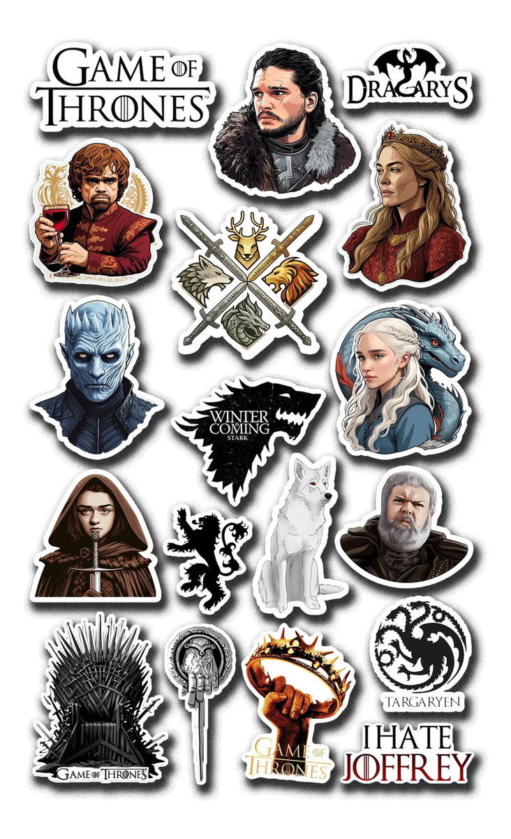 Pack Pegotines Stickers Game Of Thrones Memoestampados