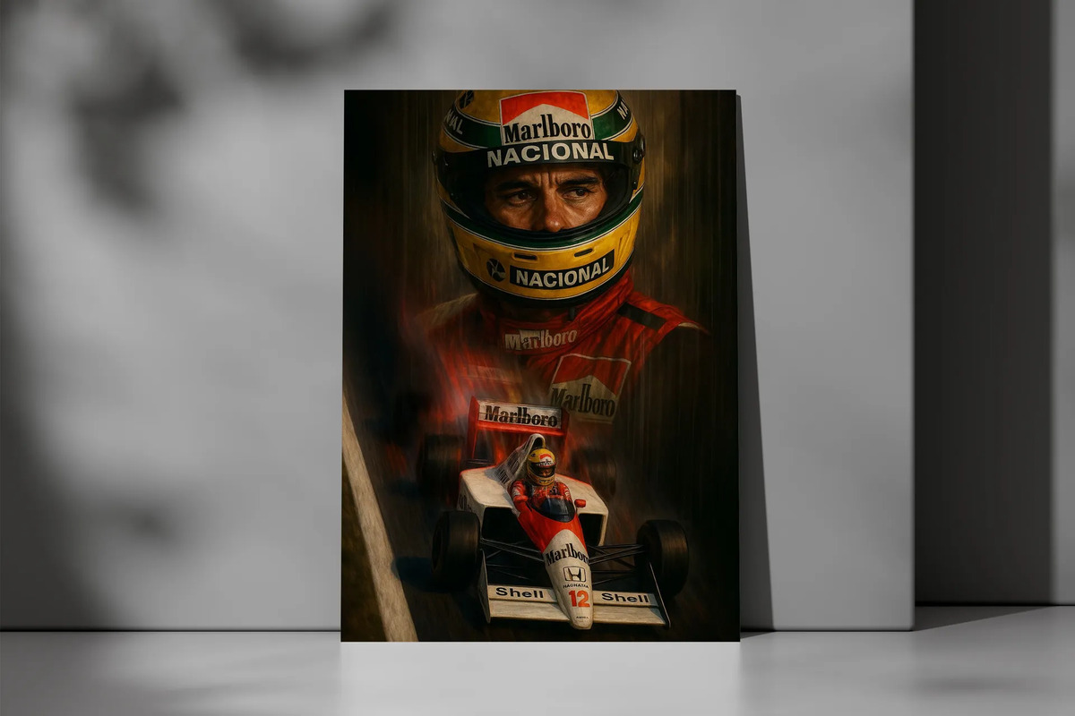 Cuadro Ayrton Senna 766 40x30 Mdf Memoestampados - Imagen 3