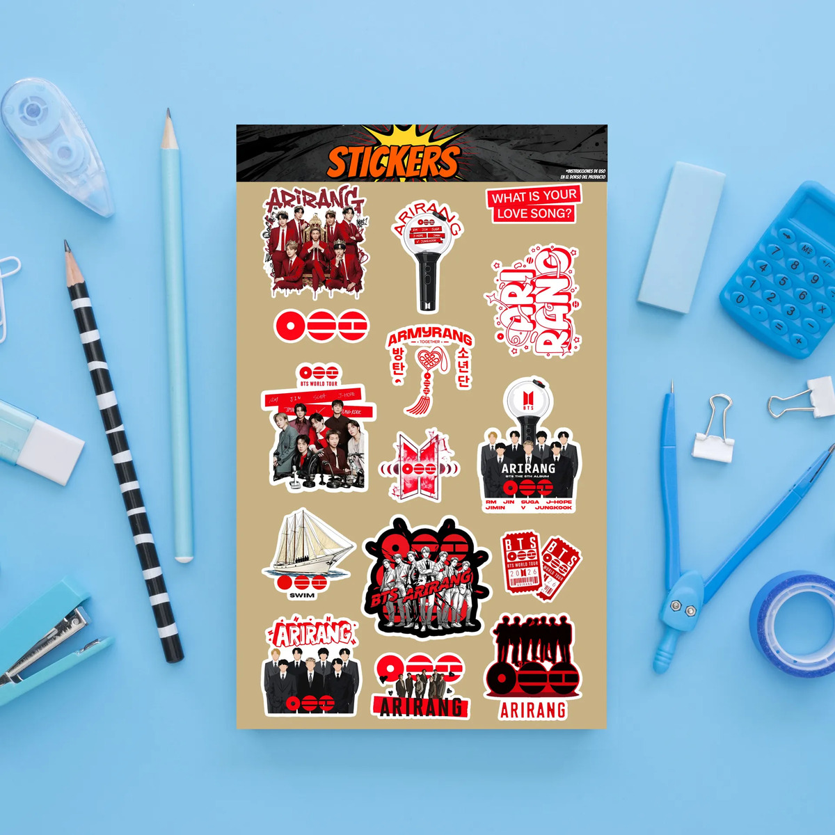 Pack Pegotines Stickers Bts Arirang Memoestampados - Imagen 4