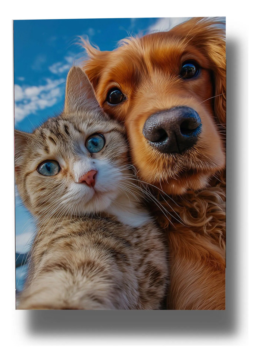 Cuadro Selfie Animales 680 40x30 Mdf Memoestampados