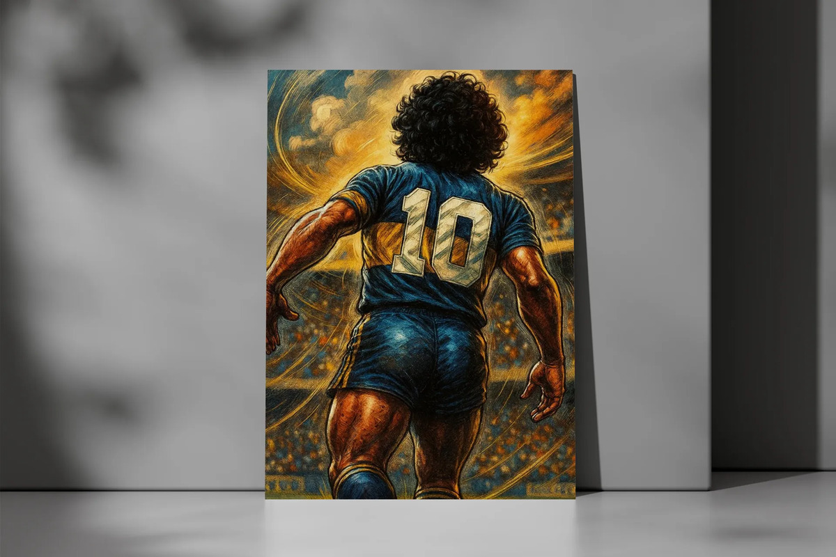 Cuadro Maradona 722 40x30 Mdf Memoestampados - Imagen 3