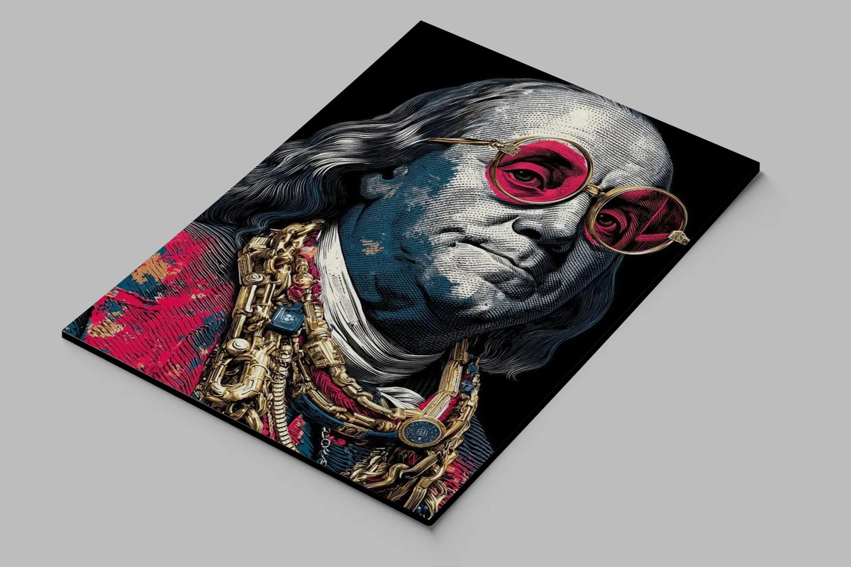Cuadro Benjamin Franklin 746 50x70 Mdf Memoestampados - Imagen 2