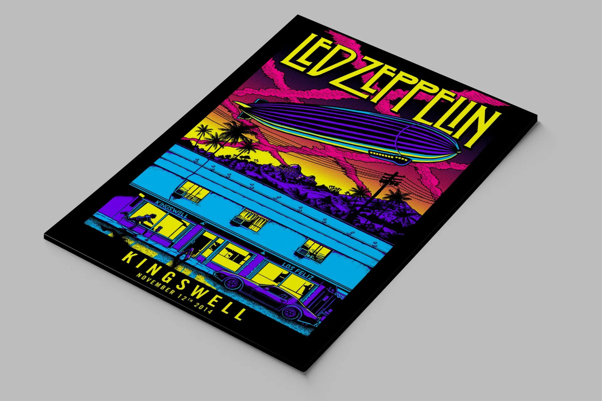 Cuadro Led Zeppelin Kingswell 706 40x30 Mdf Memoestampados - Imagen 2