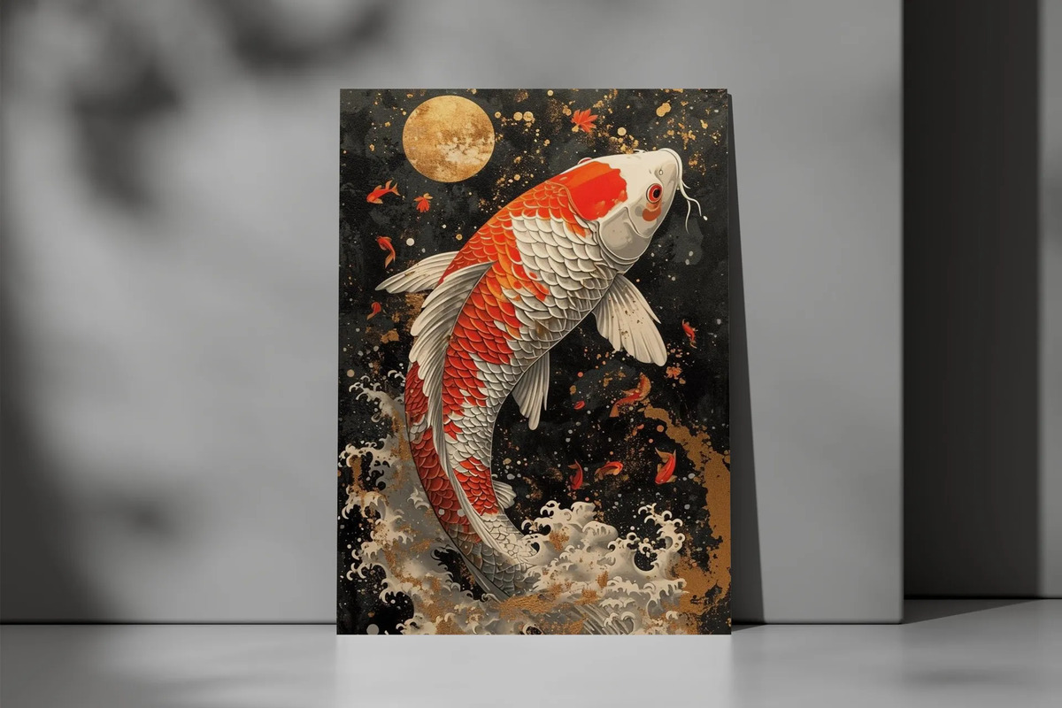 Cuadro Pez Koi 674 70x100 Mdf Memoestampados - Imagen 2